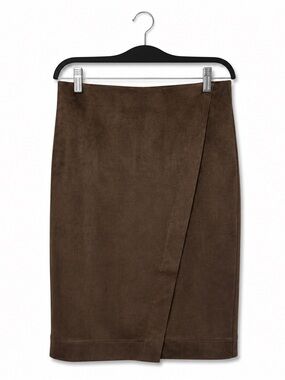 NWT Anne Taylor Brown Faux-Suede Pencil Skirt